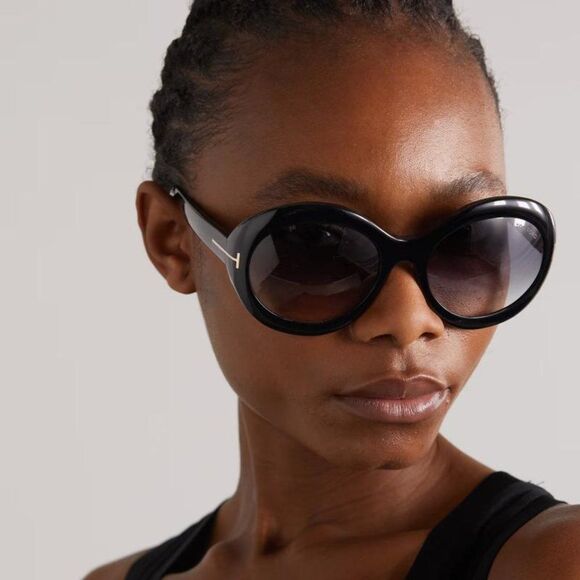 💯 NEW TOM FORD LIYA 02 FT0918 01B BLACK/GREY SUNGLASSES - Picture 1 of 11